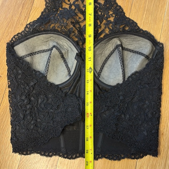 Vtg Only Hearts Black Lace Halter Corset Top Open Back 36C - Picture 8 of 8